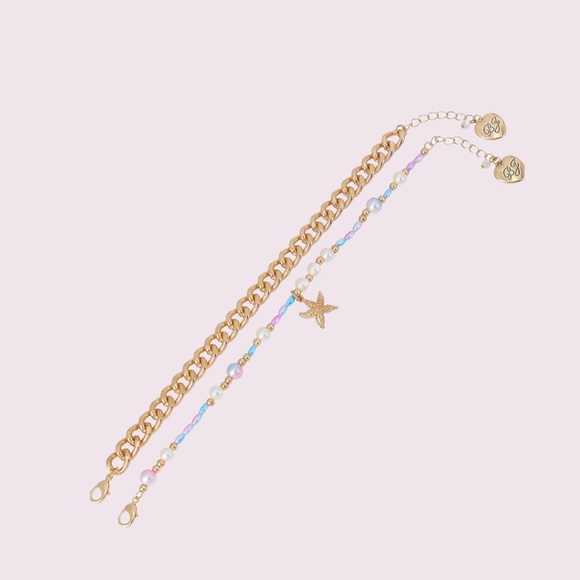 Betsey Johnson Starfish Pearl Anklet Set - Picture 3 of 6